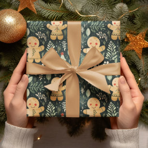 Papel De Regalo Verdor de los hombres del pan de jengibre y los Na