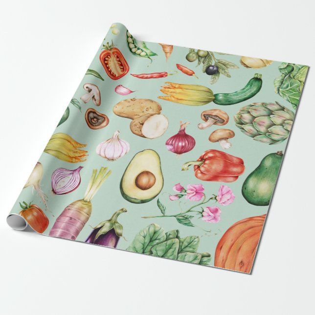 Papel De Regalo Verduras (Desenrollado)