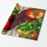 Papel De Regalo Verduras y comida natural orgánica de los Veggies<br><div class="desc">Papel de embalaje</div>