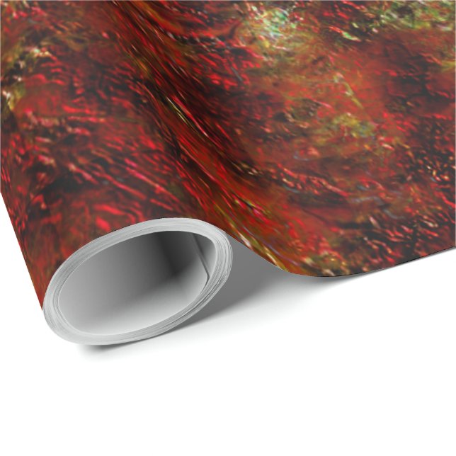 Papel De Regalo Vermelho foresfolado sobre o cinza áspero (Esquina del rollo)