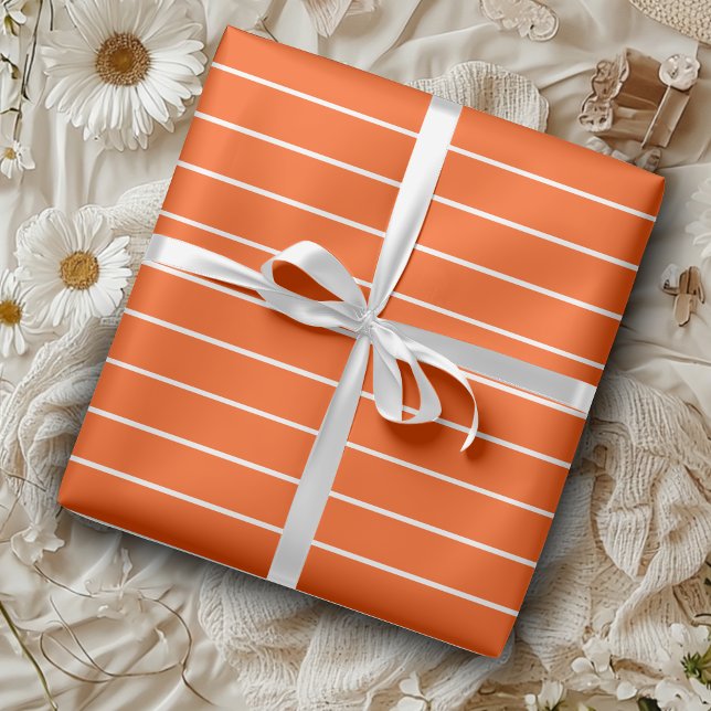 Papel De Regalo Vermilion rojo y blanco delgado, con rayas horizon (Subido por el creador)