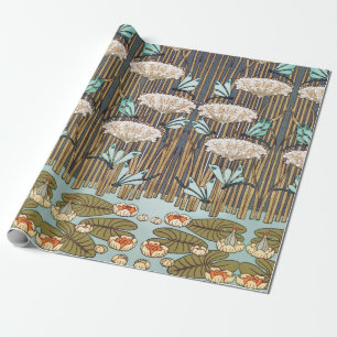 Papel De Regalo Verneuil Dragonfly Water Lily Art Nouveau: Vintage
