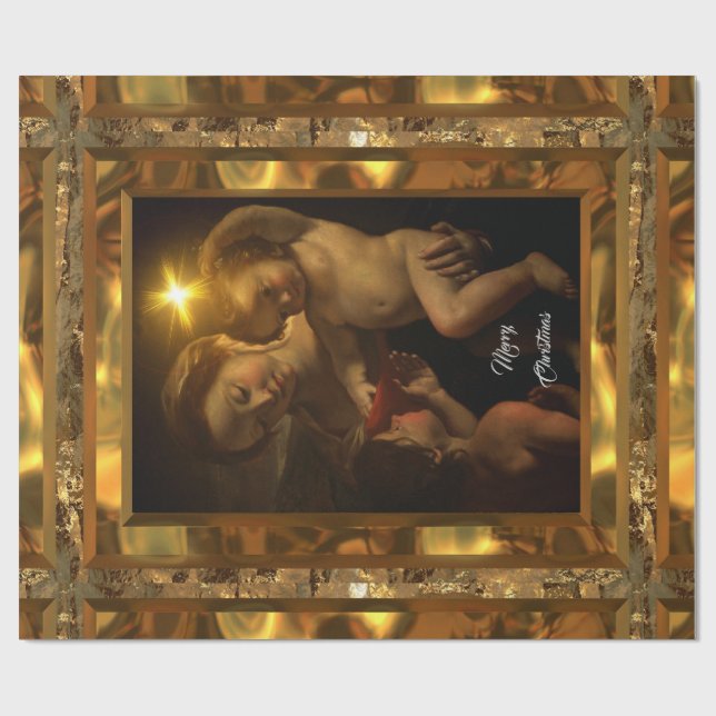 Papel De Regalo Vertical brillante dulce del navidad de Jesús del (Superficie plana)