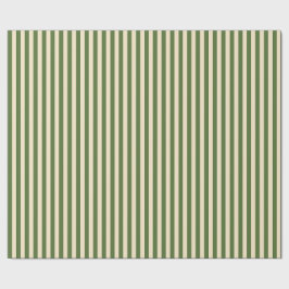 Papel de regalo vertical verde oliva y crema