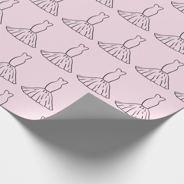 Papel De Regalo Vestido de boda de cuento de hadas romántico rosa  (Esquina)