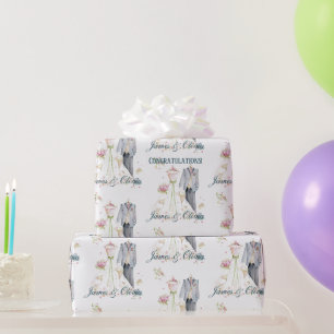 Papel De Regalo Vestido de novia y novio personalizado
