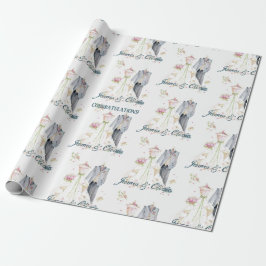Papel De Regalo Vestido de novia y novio personalizado