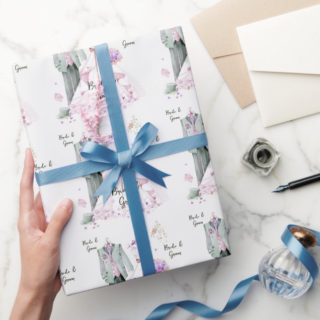 Papel De Regalo Vestido y traje Boda de novia y de Groom (Regalar)