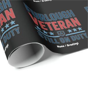 Papel De Regalo Veterano en licencia aún de servicio Patriótico Mi