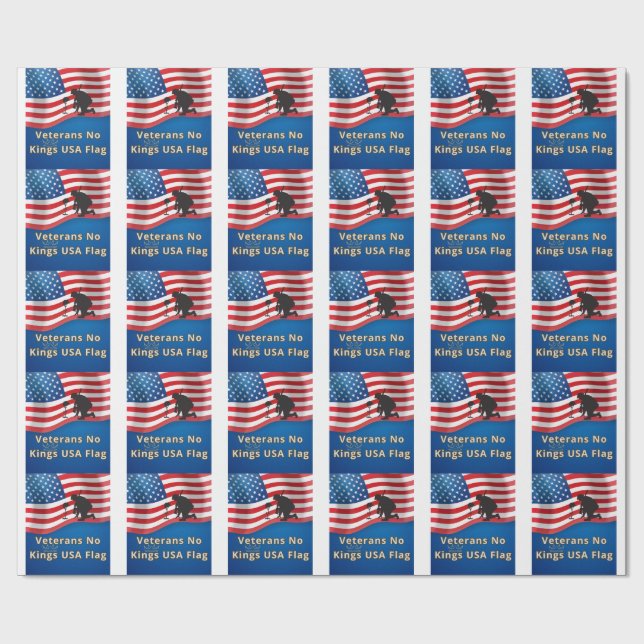 Papel De Regalo Veterans No Kings USA Flag (Superficie plana)