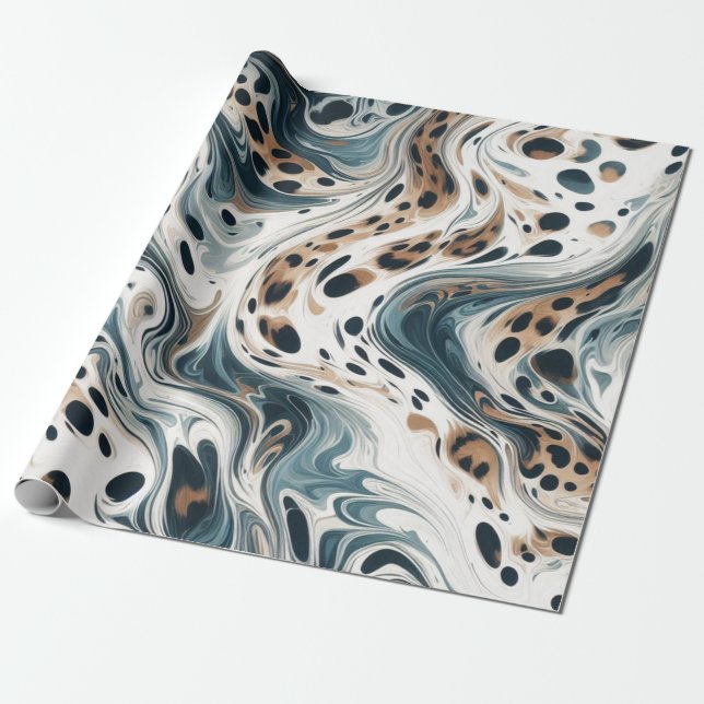 Papel De Regalo Vía Láctea con estampado de leopardo  (Desenrollado)