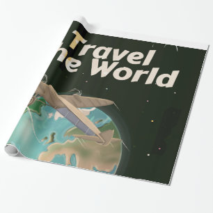 Papel De Regalo Viaje con el afiche de World Science fiction
