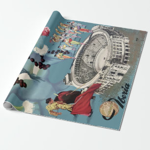 Papel De Regalo Viaje de Vintage Madrid España Airline