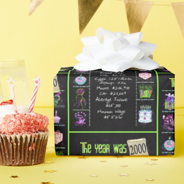 Papel De Regalo Viaje del año de cumpleaños 2000 (Fiesta de cumpleaños )