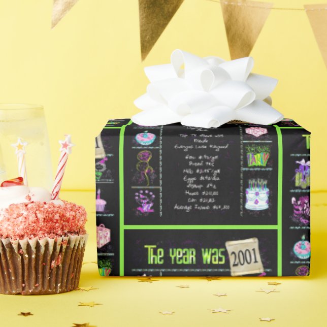 Papel De Regalo Viaje del año de cumpleaños 2001 (Fiesta de cumpleaños )