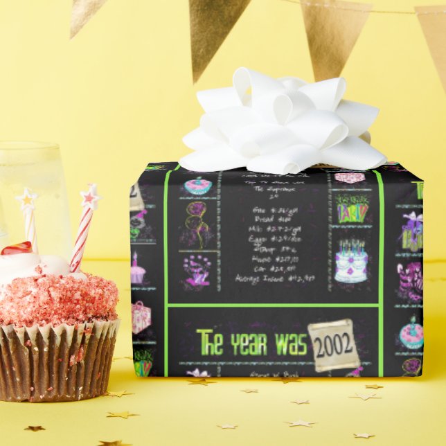 Papel De Regalo Viaje del año de cumpleaños 2002 (Fiesta de cumpleaños )