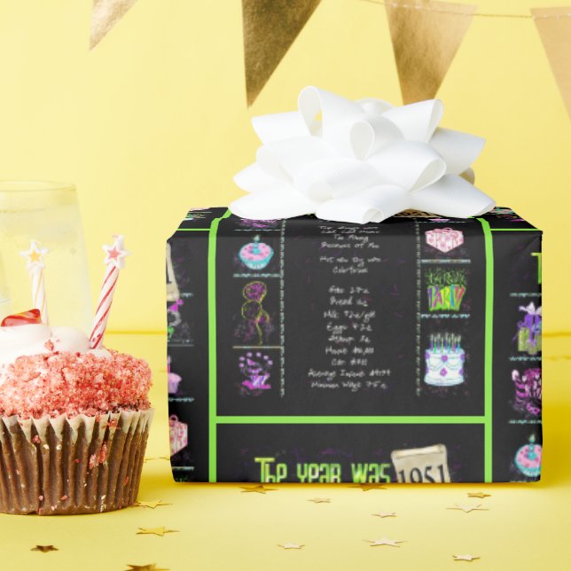 Papel De Regalo Viaje del año de los cumpleaños 1951 (Fiesta de cumpleaños )