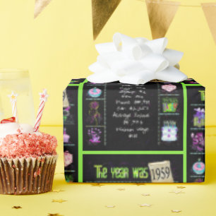 Papel De Regalo Viaje del año de los cumpleaños 1959