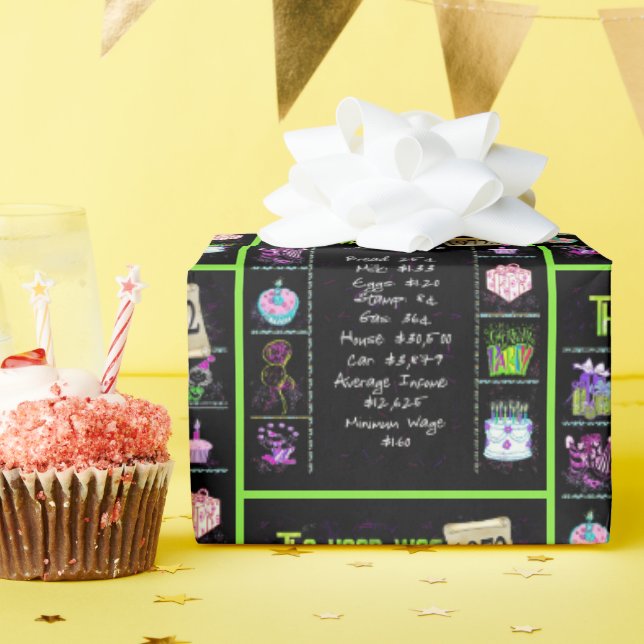 Papel De Regalo Viaje del año de los cumpleaños 1972 (Fiesta de cumpleaños )