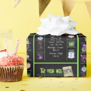 Papel De Regalo Viaje del año de los cumpleaños 1974