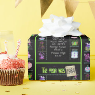 Papel De Regalo Viaje del año de los cumpleaños 1984