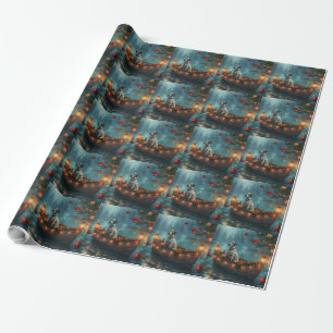Papel De Regalo Viaje Festivo de Navidad Dálmata