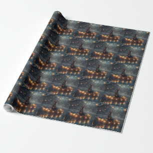 Papel De Regalo Viaje Festivo de Navidad de Doberman