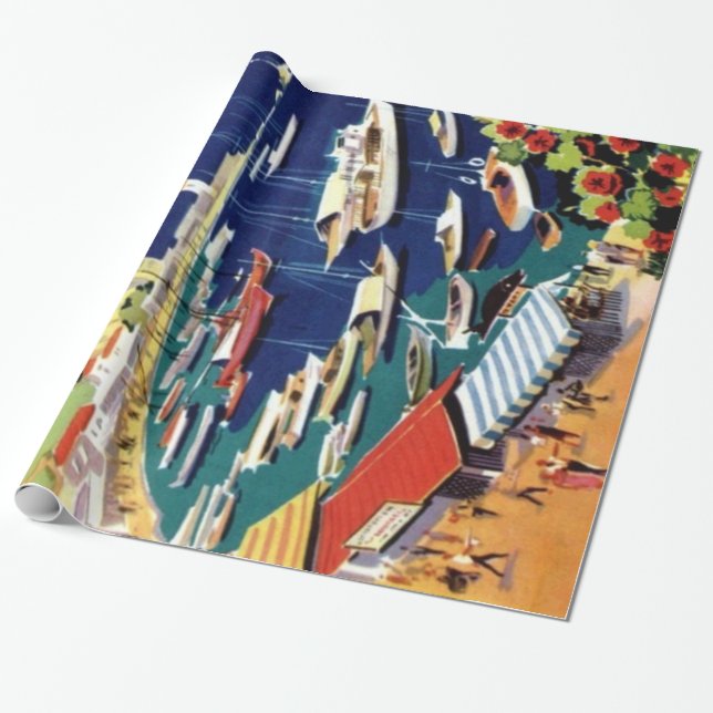 Papel De Regalo Viajes de época Atenas Grecia (Desenrollado)