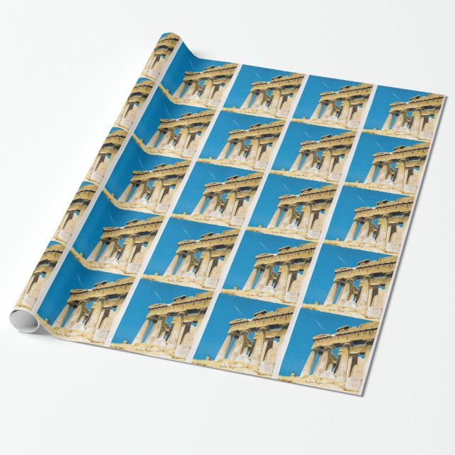 Papel De Regalo Viajes de época Atenas Grecia Templo del Partenón (Desenrollado)