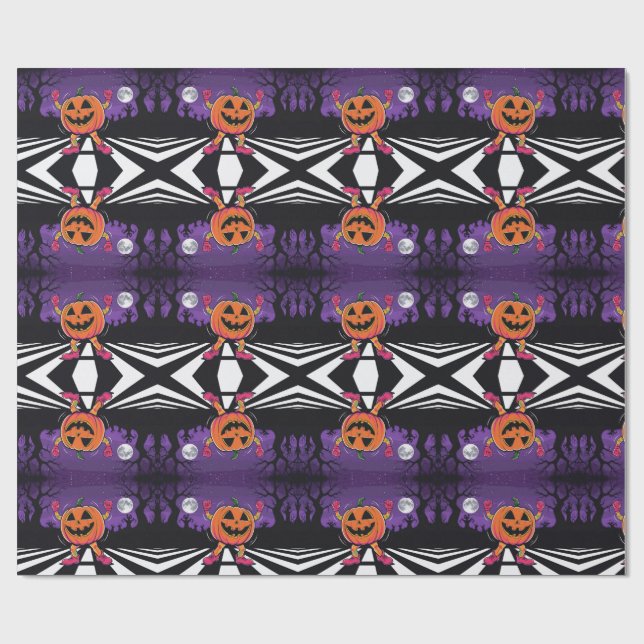 Papel De Regalo Vibe me Jack-o-lantern camiseta de manga larga (Superficie plana)