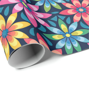Papel De Regalo Vibe Mod Vibe Mod Viintage 60 Daisies impresión ge
