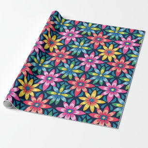 Papel De Regalo Vibe Mod Vibe Mod Viintage 60 Daisies impresión ge