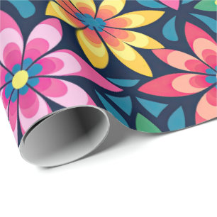 Papel De Regalo Vibe Mod Vibe Mod Viintage 60 Daisies impresión ge