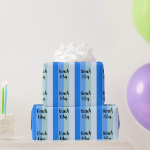 Papel De Regalo Vibes de playa, franjas azules
