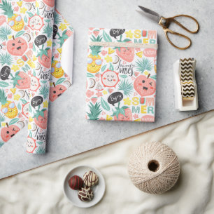 Papel De Regalo Vibes de verano de frutas tropicales