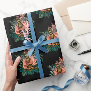 Papel De Regalo Vibes florales bee positivas