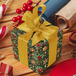 Papel De Regalo Vibra de Navidad Colorida Patrón Festivo