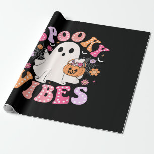 Papel De Regalo Vibraciones espeluznantes Fantasma Retro Groovy Ha