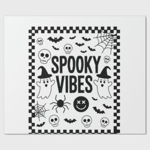 Papel De Regalo Vibraciones Espeluznantes Halloween Retro