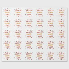 Papel De Regalo Vibraciones Retro de Regreso a Clases Personalizad