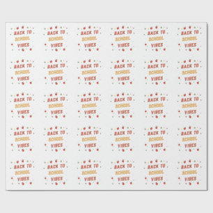 Papel De Regalo Vibraciones Retro de Regreso a Clases Personalizad