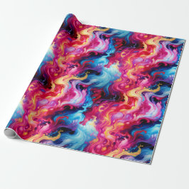 Papel De Regalo Vibrant Abstract Fluid Art Wrapping Paper
