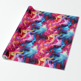 Papel De Regalo Vibrant Abstract Fluid Art Wrapping Paper