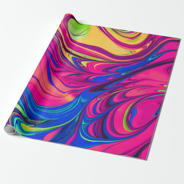 Papel De Regalo Vibrant Color Aesthetic Pattern (Desenrollado)