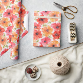 Papel De Regalo Vibrant Floral Blooms Wrapping Paper Elegant