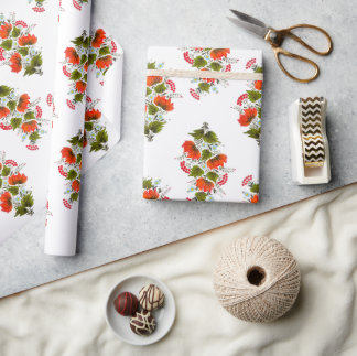 Papel De Regalo Vibrant Folk Art Floral Wrapping Paper