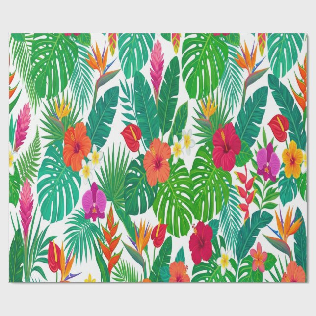 Papel De Regalo Vibrant Hawaiian Summer Gift Wrap (Superficie plana)