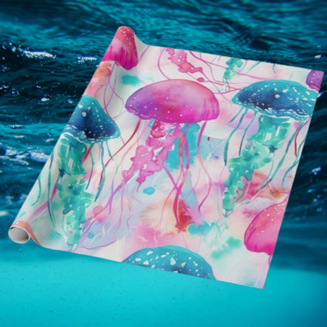 Papel De Regalo Vibrant Jellyfish ( Dive into the Jellyfish Birthday Bash! )