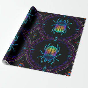 Papel De Regalo Vibrant Neon Scarab