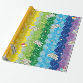 Papel De Regalo Vibrant Rainbow Birthday Cake Wrapping Paper 